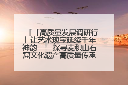 「高质量发展调研行」让艺术瑰宝延续千年神韵——探寻麦积山石窟文化遗产高质量传承保护的奥秘