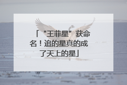 “王菲星”获命名！追的星真的成了天上的星