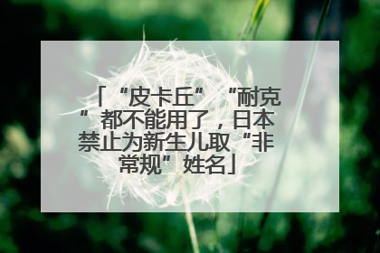 “皮卡丘”“耐克”都不能用了，日本禁止为新生儿取“非常规”姓名