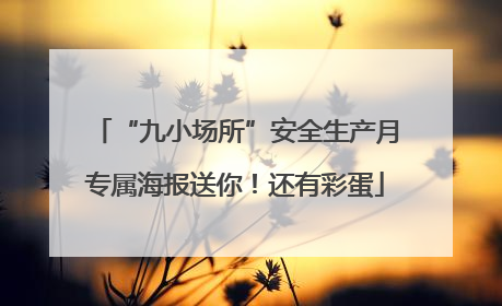 “九小场所”安全生产月专属海报送你！还有彩蛋
