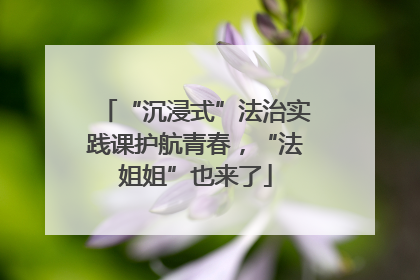 “沉浸式”法治实践课护航青春，“法姐姐”也来了