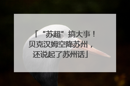 “苏超”搞大事！贝克汉姆空降苏州，还说起了苏州话