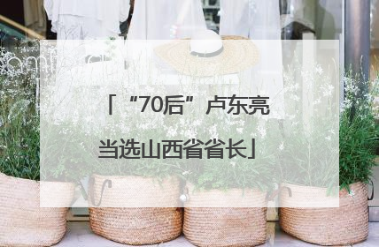 “70后”卢东亮当选山西省省长