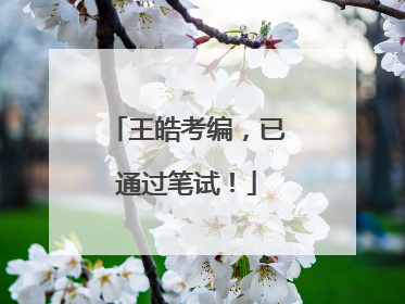王皓考编，已通过笔试！