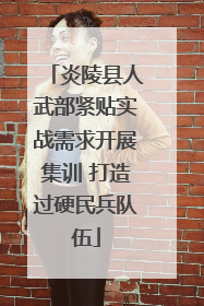 炎陵县人武部紧贴实战需求开展集训 打造过硬民兵队伍