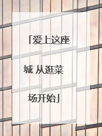 爱上这座城 从逛菜场开始