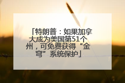 特朗普：如果加拿大成为美国第51个州，可免费获得“金穹”系统保护