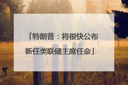 特朗普：将很快公布新任美联储主席任命