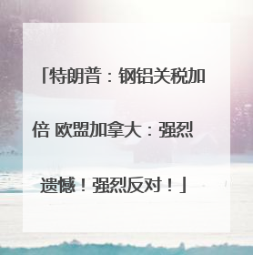 特朗普：钢铝关税加倍 欧盟加拿大：强烈遗憾！强烈反对！