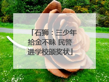 石狮：三少年拾金不昧 民警进学校颁奖状