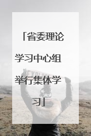 省委理论学习中心组举行集体学习