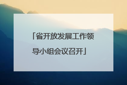 省开放发展工作领导小组会议召开