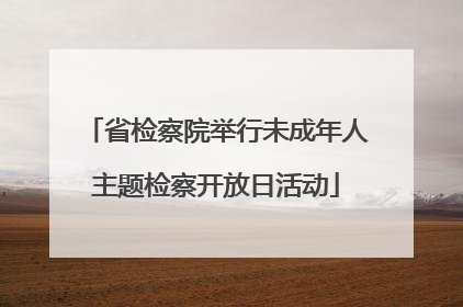 省检察院举行未成年人主题检察开放日活动