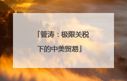 管涛：极限关税下的中美贸易