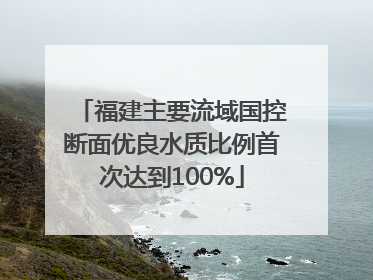 福建主要流域国控断面优良水质比例首次达到100%