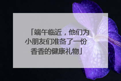 端午临近，他们为小朋友们准备了一份香香的健康礼物