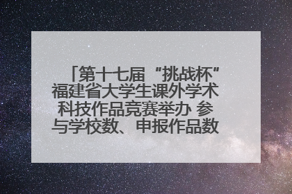 第十七届“挑战杯”福建省大学生课外学术科技作品竞赛举办 参与学校数、申报作品数创历史新高