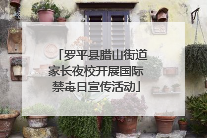 罗平县腊山街道家长夜校开展国际禁毒日宣传活动