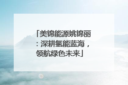 美锦能源姚锦丽：深耕氢能蓝海，领航绿色未来