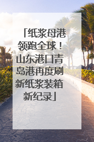 纸浆母港领跑全球！山东港口青岛港再度刷新纸浆装箱新纪录