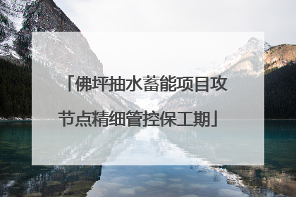 佛坪抽水蓄能项目攻节点精细管控保工期