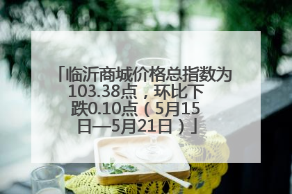 临沂商城价格总指数为103.38点，环比下跌0.10点（5月15日—5月21日）