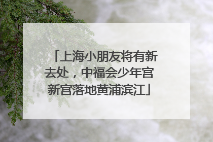 上海小朋友将有新去处，中福会少年宫新宫落地黄浦滨江