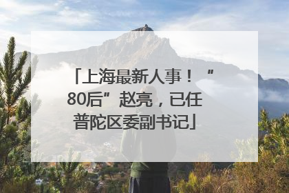 上海最新人事！“80后”赵亮，已任普陀区委副书记
