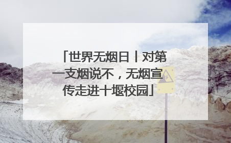 世界无烟日丨对第一支烟说不，无烟宣传走进十堰校园