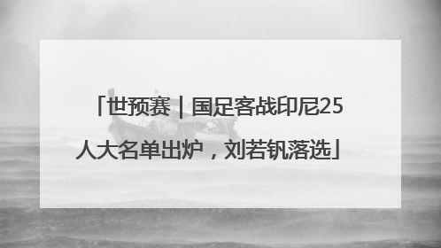 世预赛｜国足客战印尼25人大名单出炉，刘若钒落选