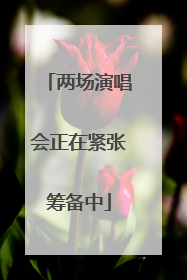 两场演唱会正在紧张筹备中