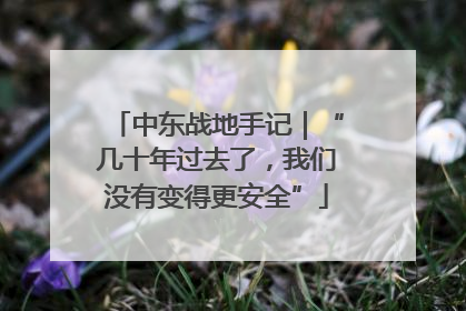 中东战地手记｜“几十年过去了，我们没有变得更安全”
