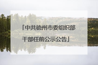 中共德州市委组织部干部任前公示公告
