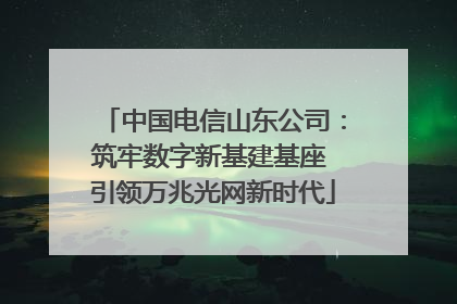 中国电信山东公司：筑牢数字新基建基座 引领万兆光网新时代