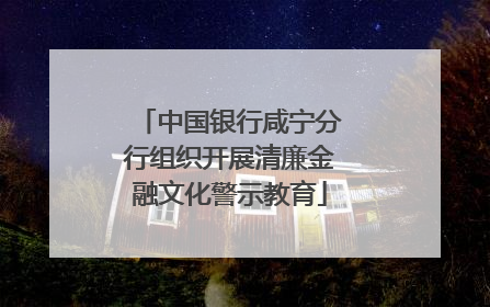 中国银行咸宁分行组织开展清廉金融文化警示教育