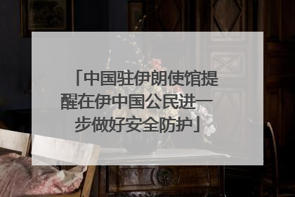 中国驻伊朗使馆提醒在伊中国公民进一步做好安全防护