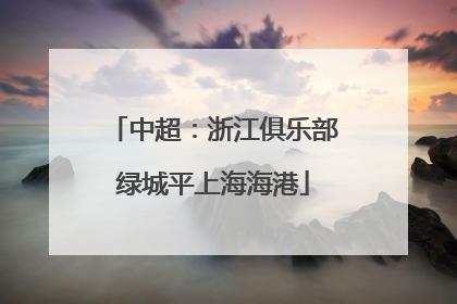 中超：浙江俱乐部绿城平上海海港