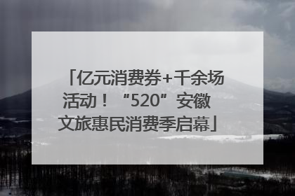 亿元消费券+千余场活动！“520”安徽文旅惠民消费季启幕