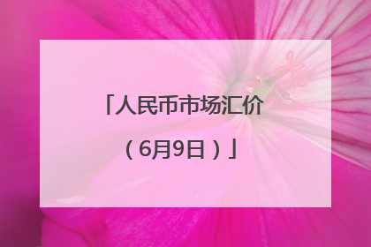 人民币市场汇价（6月9日）
