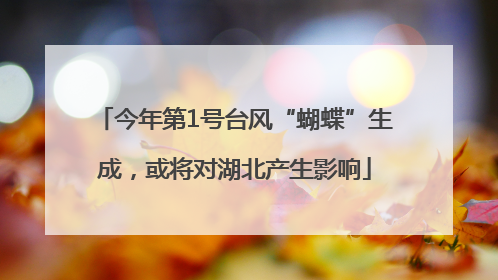 今年第1号台风“蝴蝶”生成，或将对湖北产生影响