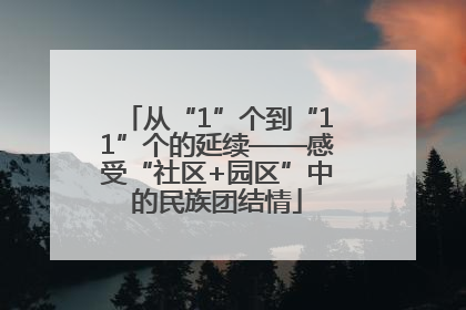 从“1”个到“11”个的延续——感受“社区+园区”中的民族团结情