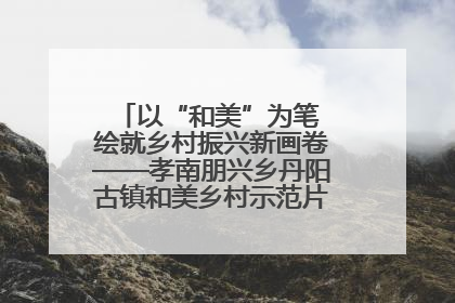 以“和美”为笔 绘就乡村振兴新画卷——孝南朋兴乡丹阳古镇和美乡村示范片区建设综述