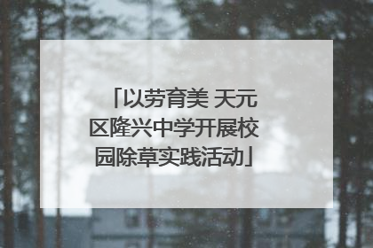 以劳育美 天元区隆兴中学开展校园除草实践活动