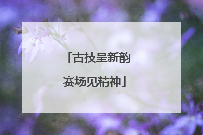 古技呈新韵 赛场见精神