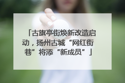 古旗亭街焕新改造启动，扬州古城“网红街巷”将添“新成员”