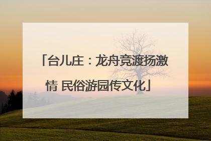台儿庄：龙舟竞渡扬激情 民俗游园传文化
