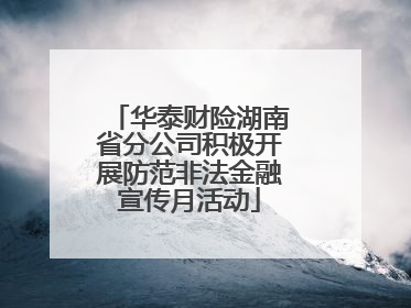 华泰财险湖南省分公司积极开展防范非法金融宣传月活动