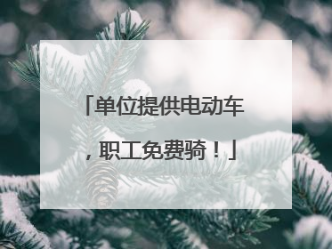单位提供电动车，职工免费骑！