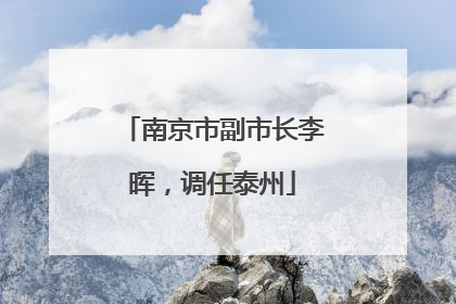 南京市副市长李晖，调任泰州
