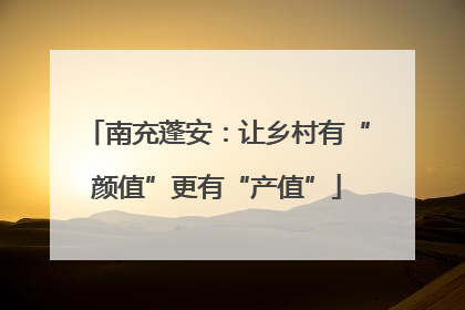 南充蓬安：让乡村有“颜值”更有“产值”